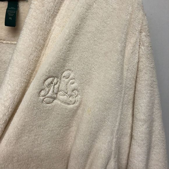 Ralph Lauren Women Polyester Fleece Bath Robe Size Extra Large White B220 -11 - Picture 7 of 15